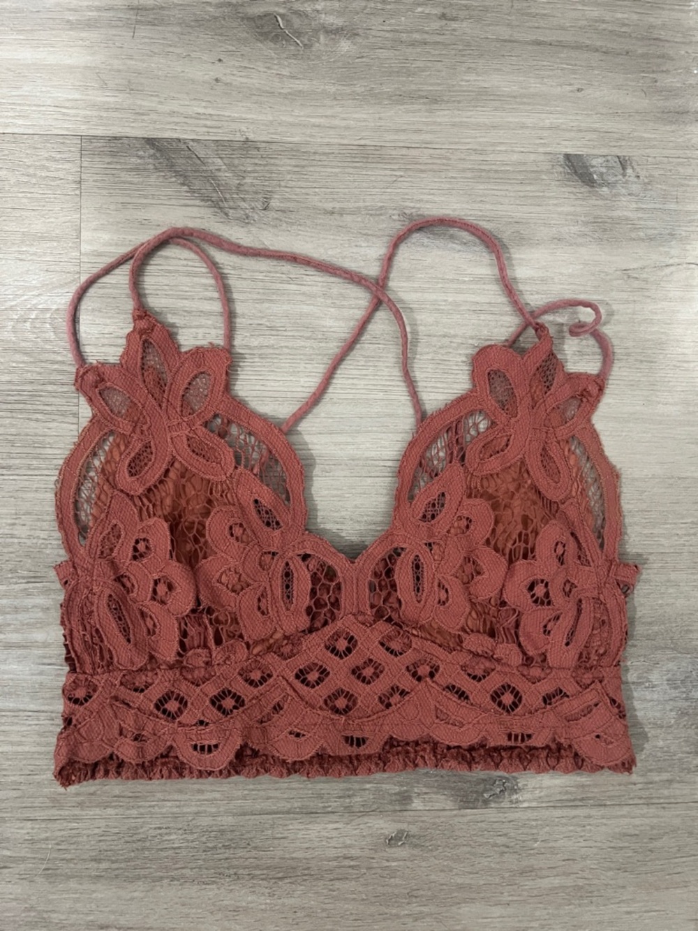 Free People Textured Knit Bralette in Terracotta‎ Size Small